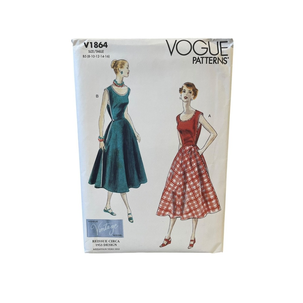 Vogue V1864 Misses'‎ Wrap Dress Pattern Size 8-16 Vintage 1953